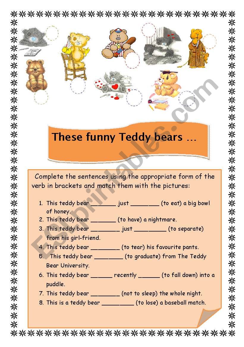These funny Teddy bears... worksheet