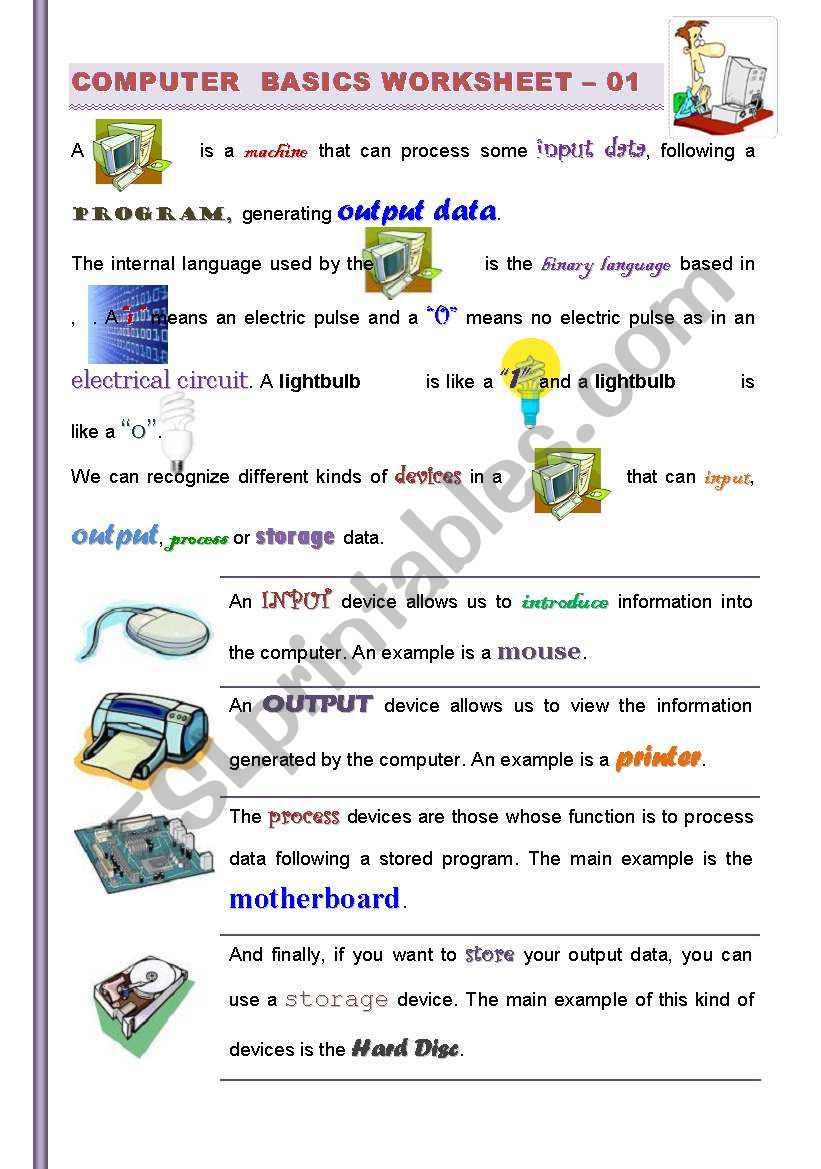 PART I/21 )Computer Basics: Getting familiarized with Computers Throughout Computer Basics Worksheet Answer Key