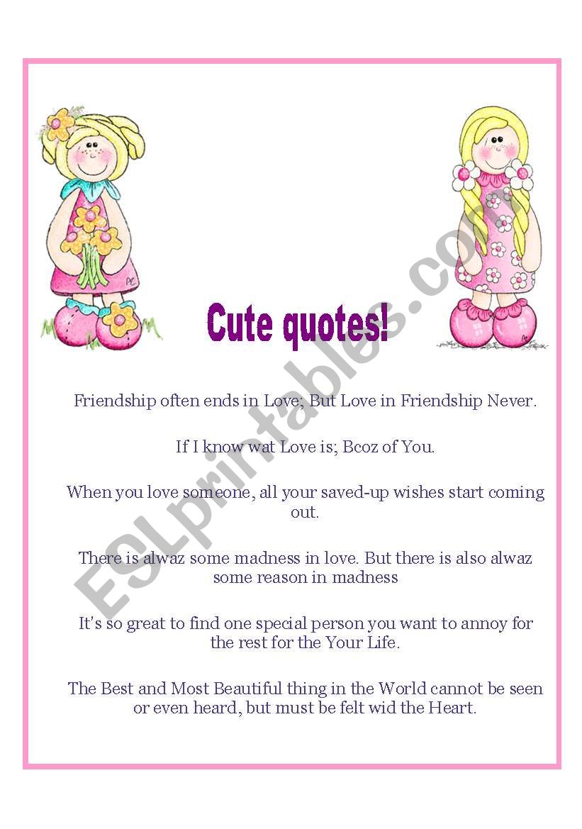 LOVELY QUOTES LOVE AND FRIENDSHIP !