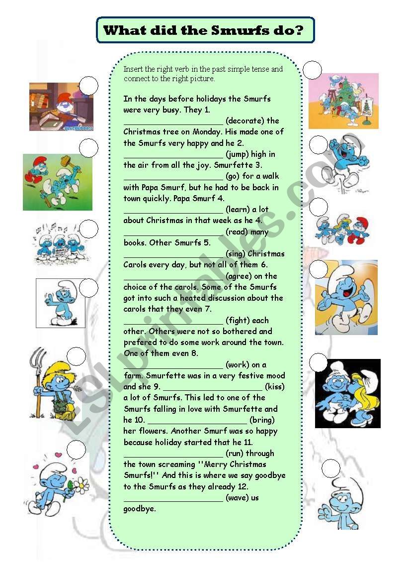 What did the Smurfs do - past simple tense