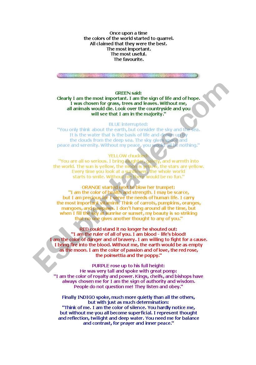 colors worksheet