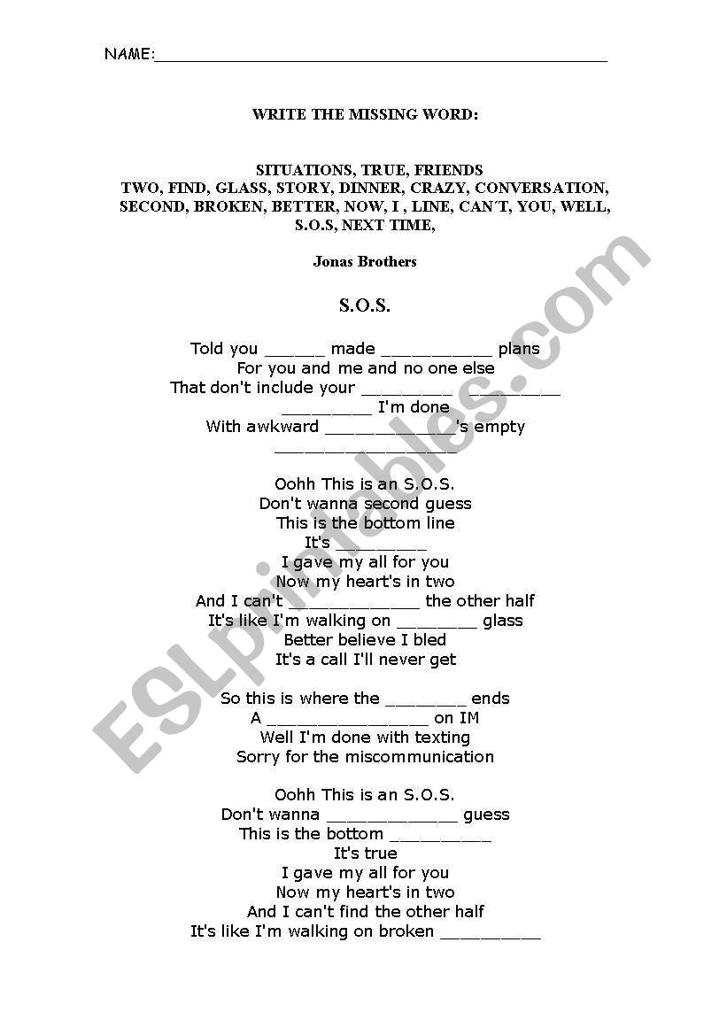 write the missing word worksheet