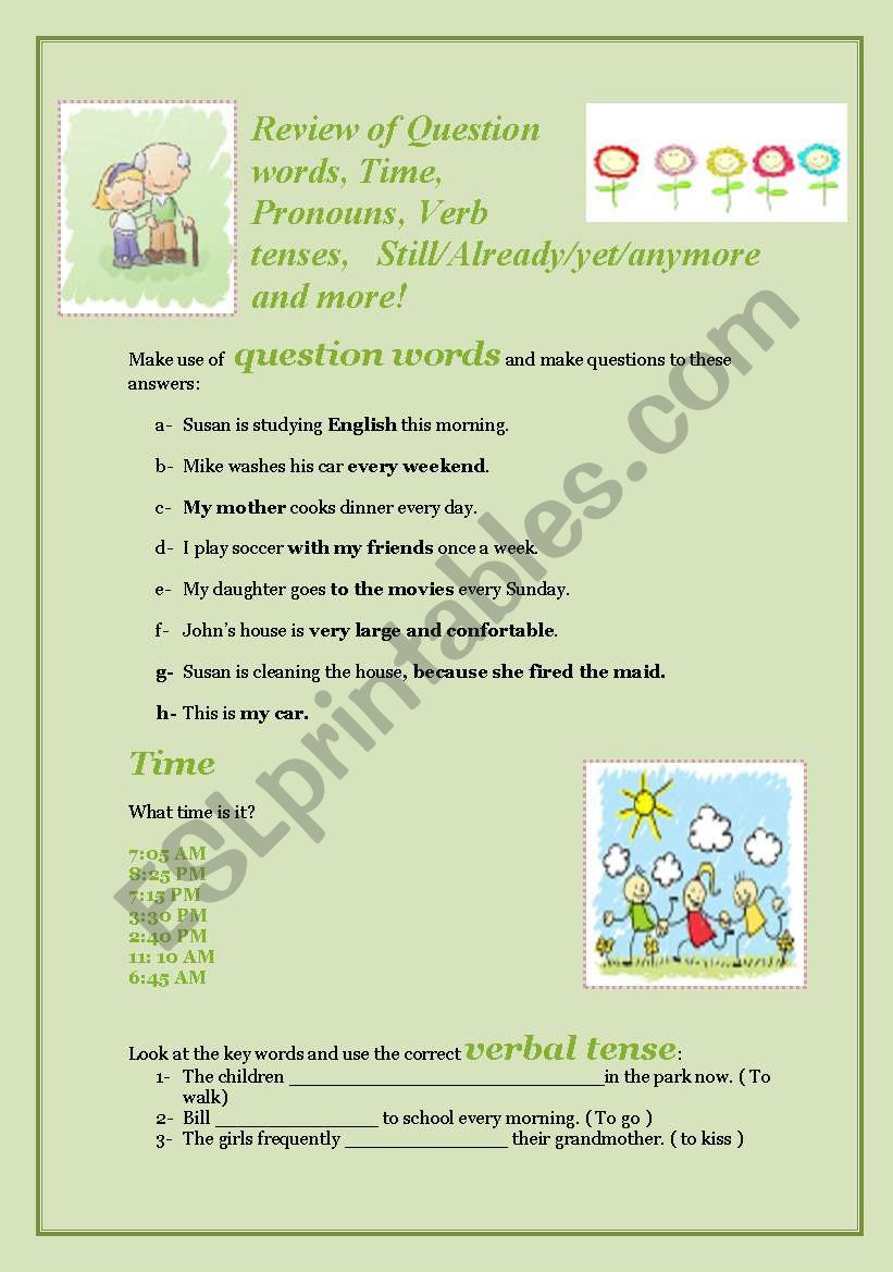 Tenses review!  worksheet