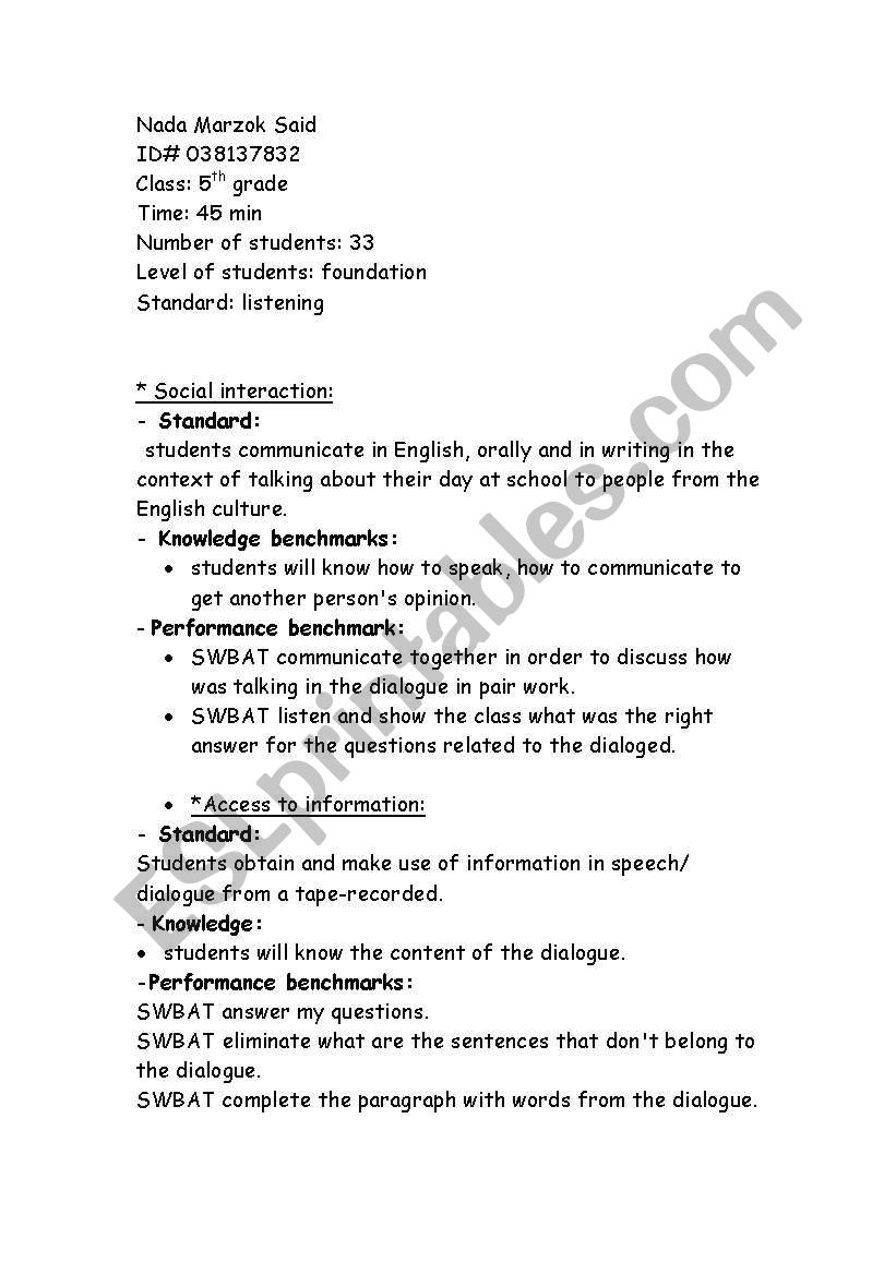 listening comprehension  worksheet