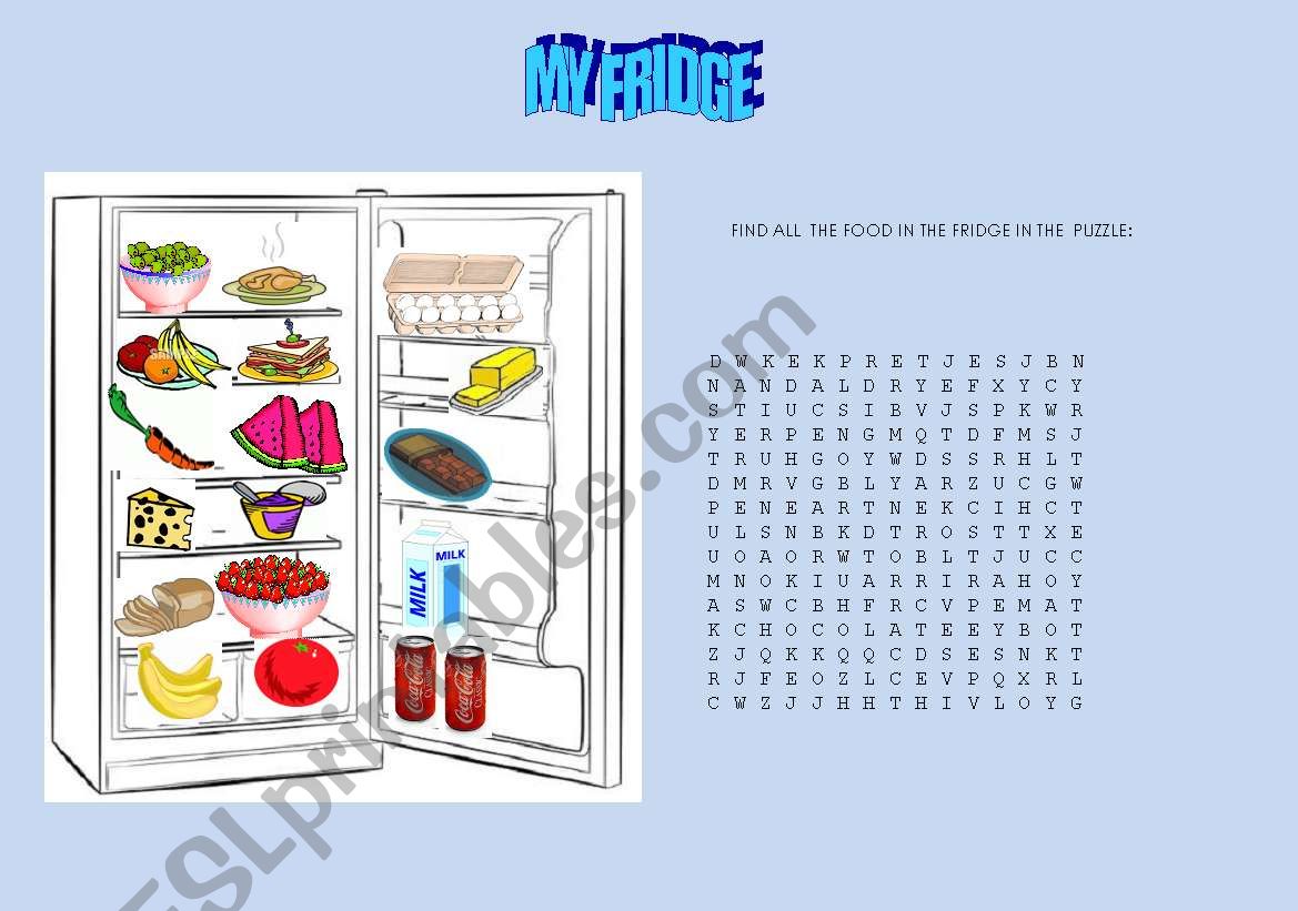 MY FRIDGE worksheet