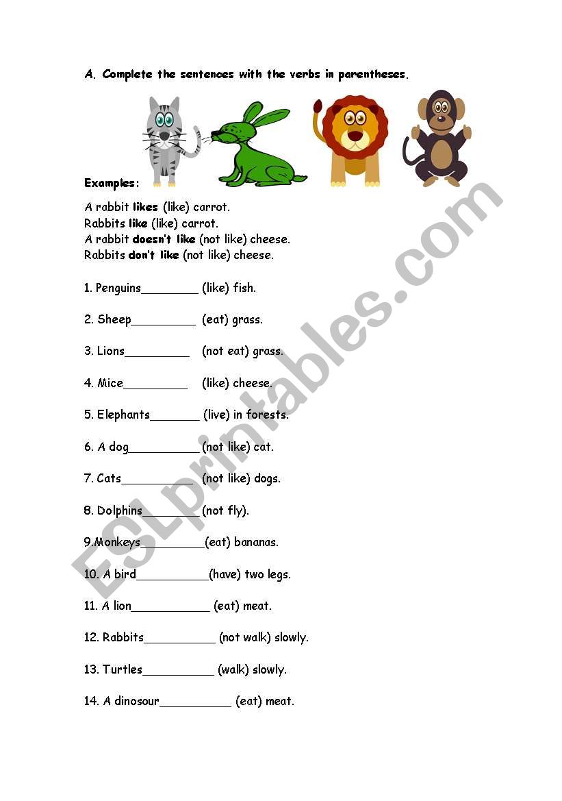 Simple Present Tense worksheet