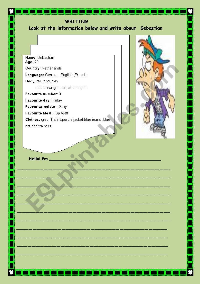 writing  activity -introduction someone-
