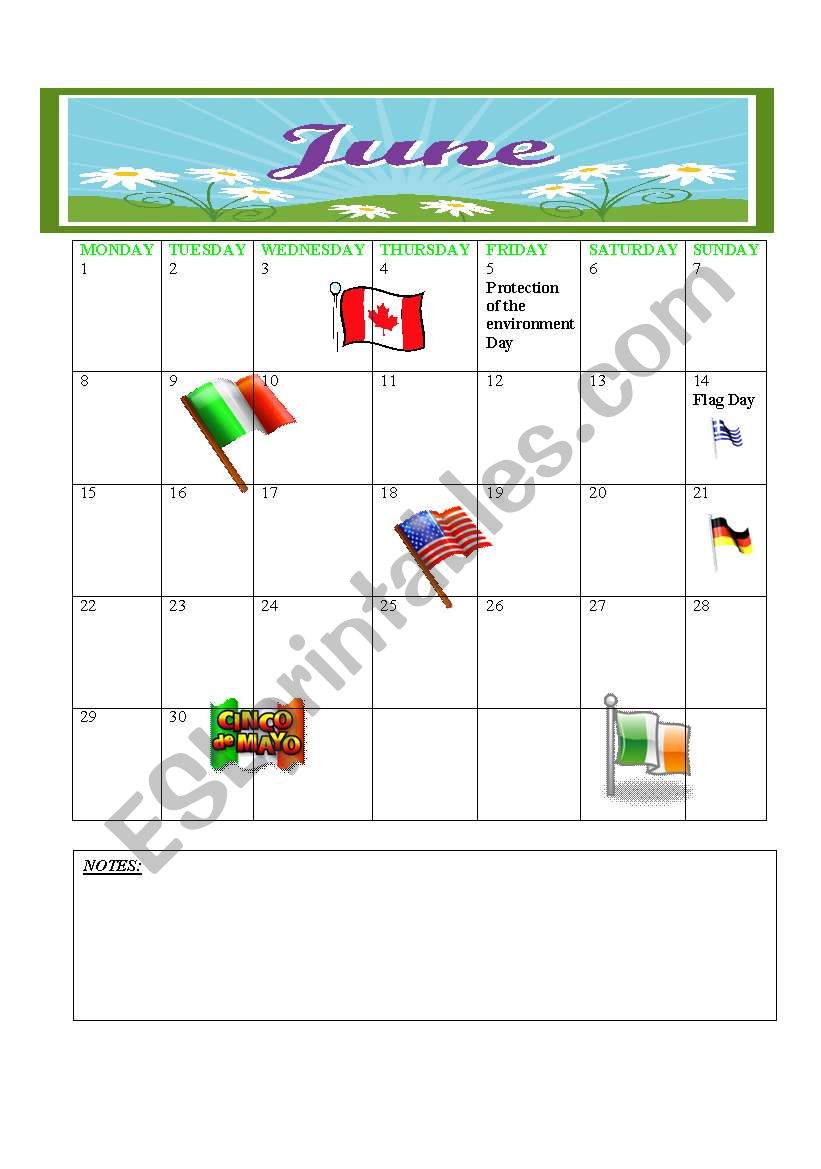 2009 CALENDER JUNE -JULY worksheet