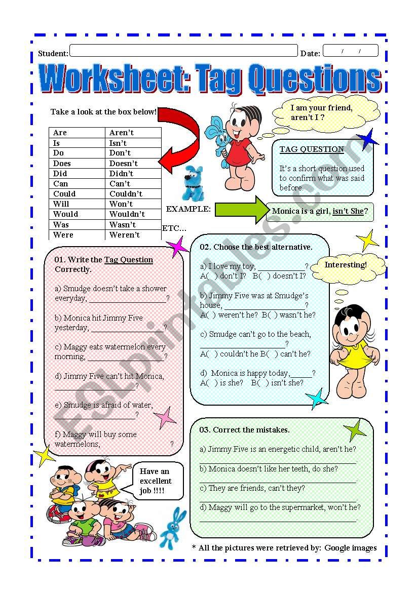 Worksheet: Tag questions worksheet