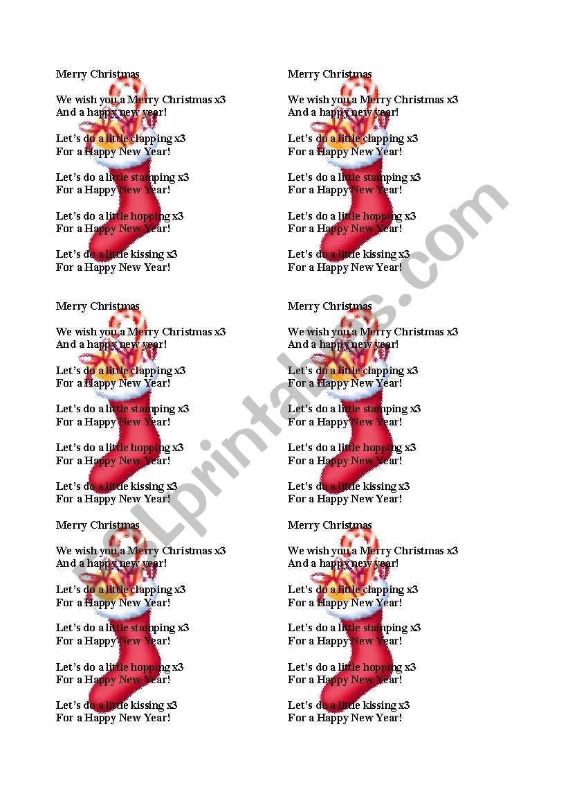 Merry Christmas song worksheet