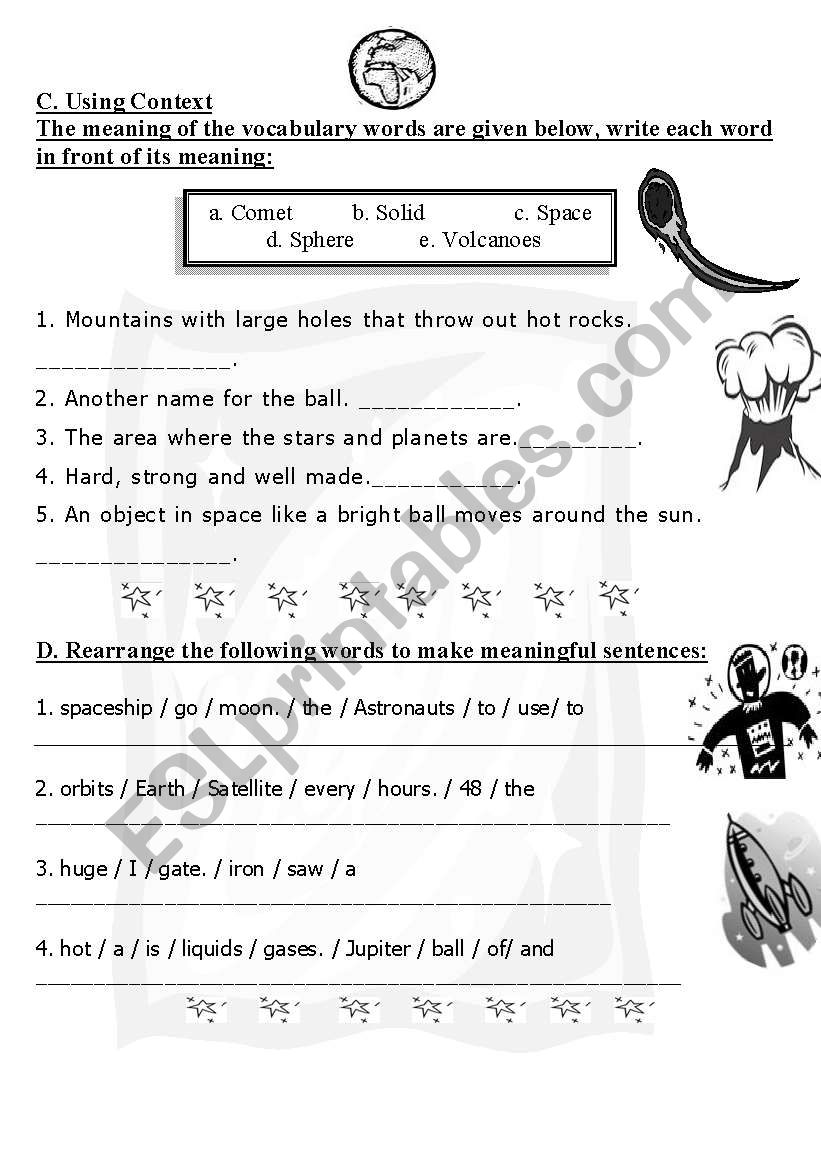 planets worksheet