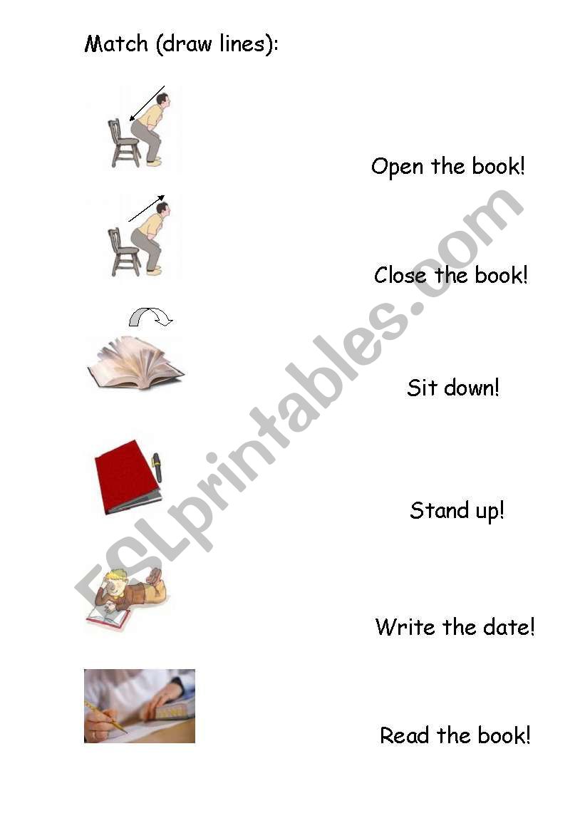 Classroom commands! worksheet