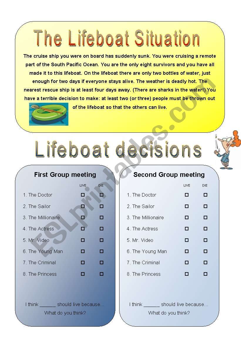 Get your class talking - THE LIFEBOAT 2/4