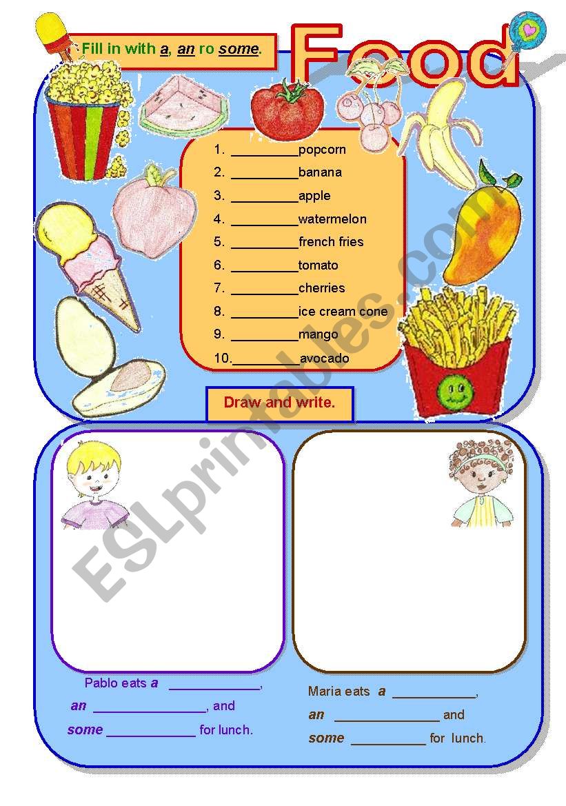 Food worksheet