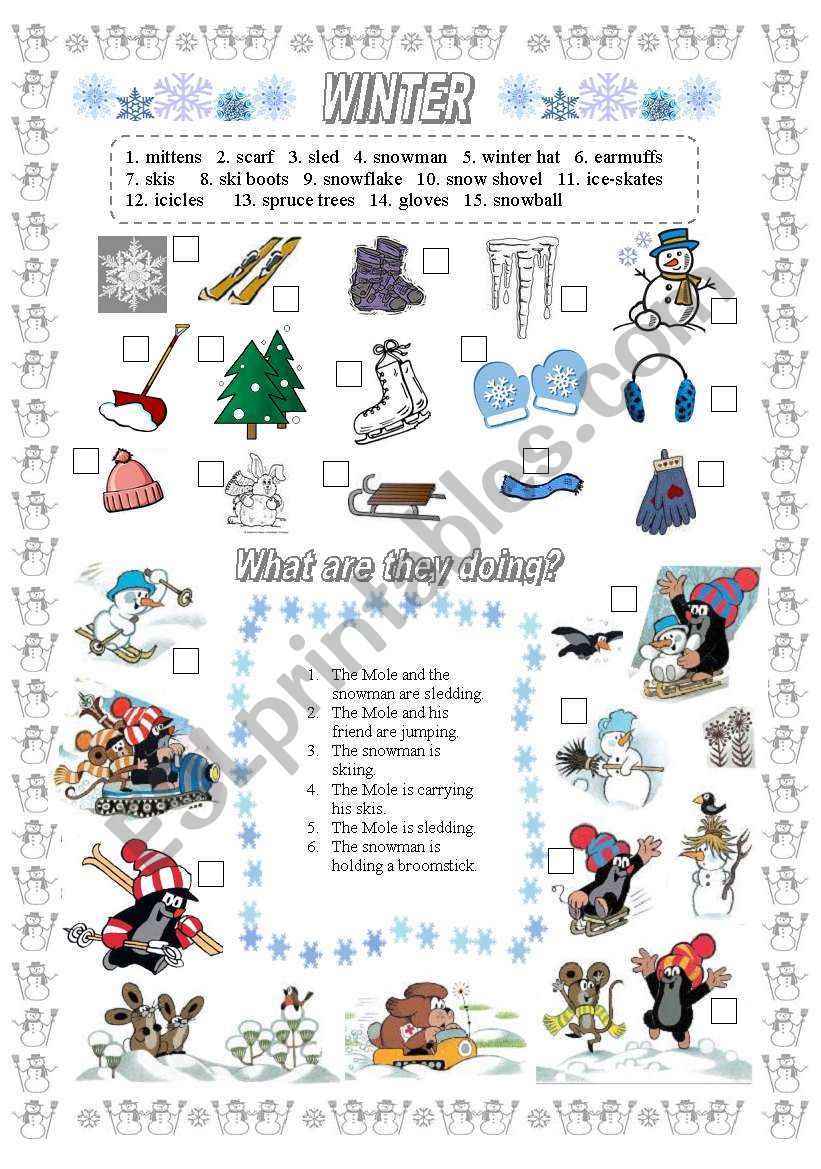 WINTER worksheet