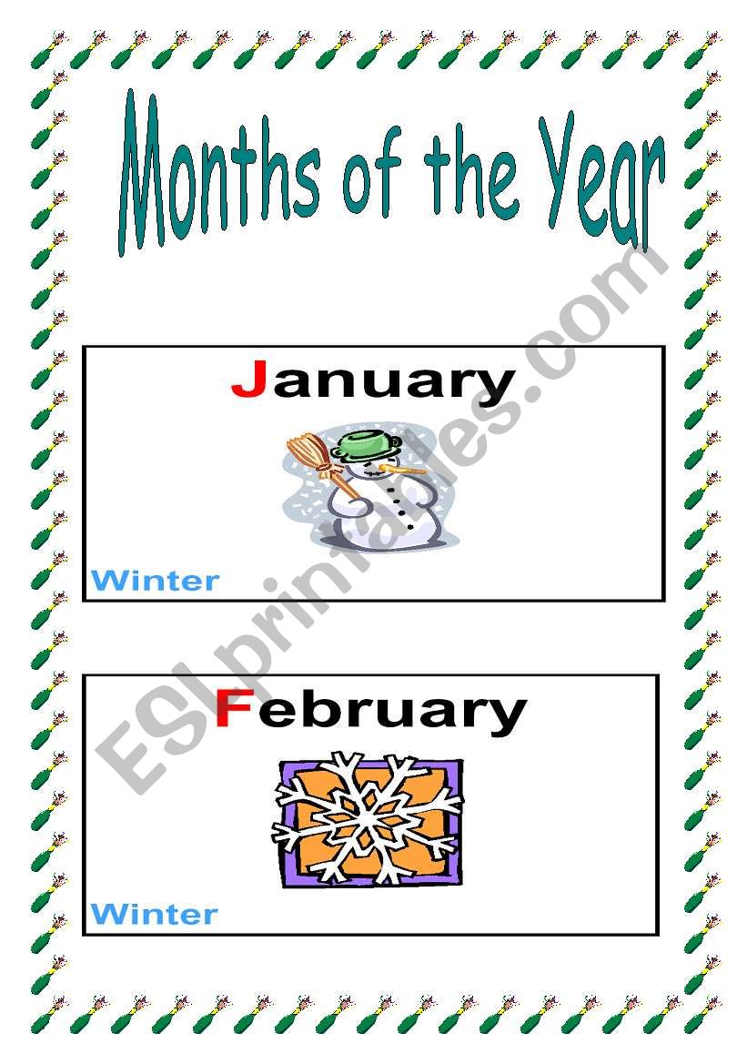 months of the year worksheet