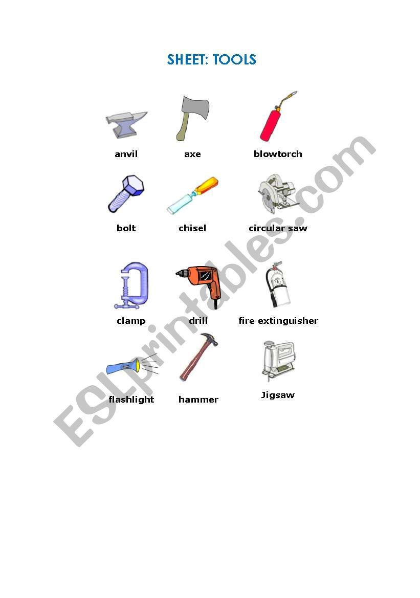 TOOLS PICTOVOCABULARY worksheet