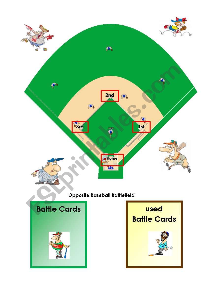 Game OPPOSITES Baseball 1/3 worksheet