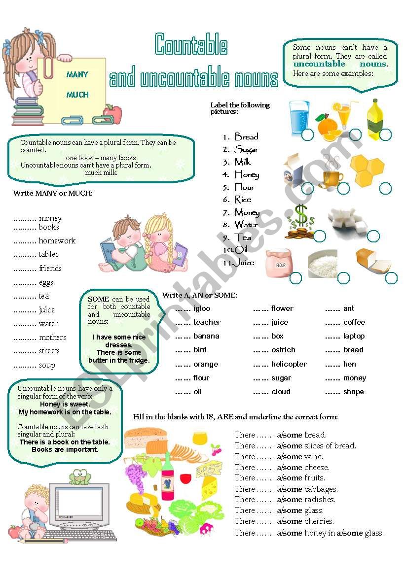 COUNTABLE AND UNCOUNTABLE NOUNS