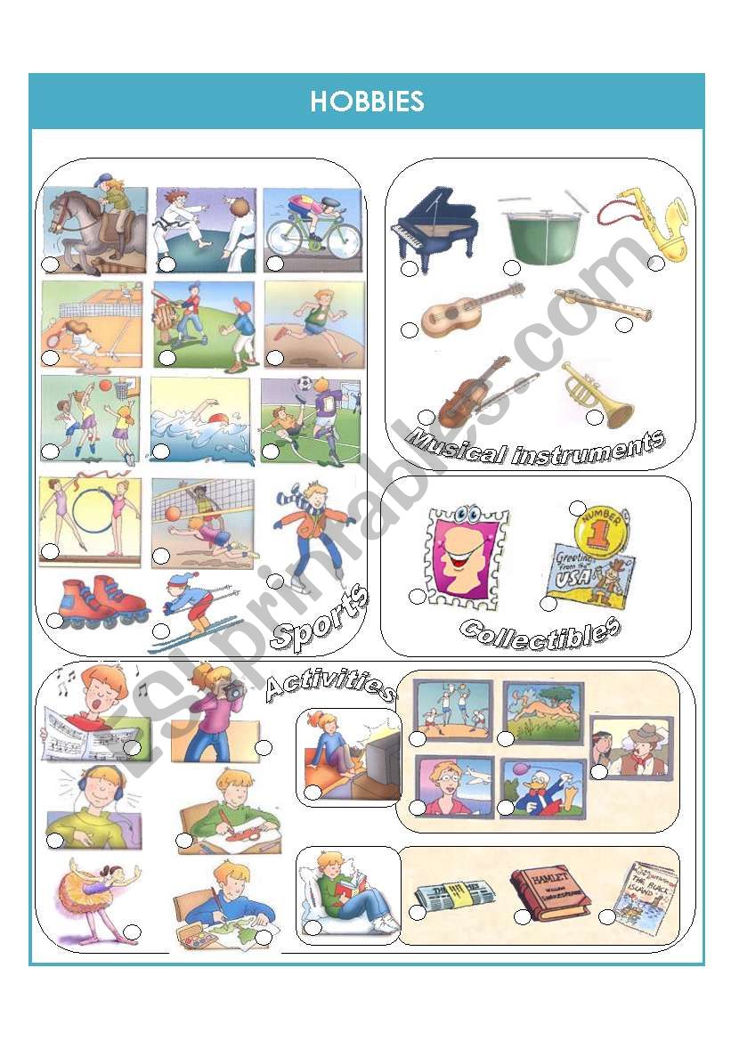 Hobbies worksheet