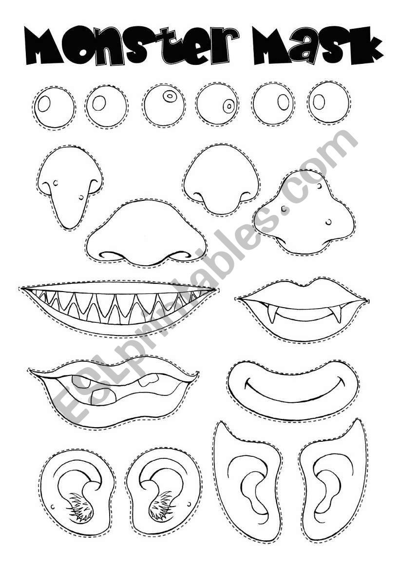 Monster mask worksheet