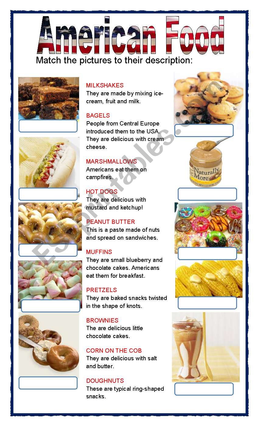 (set 1/8) AMERICAN FOOD  worksheet