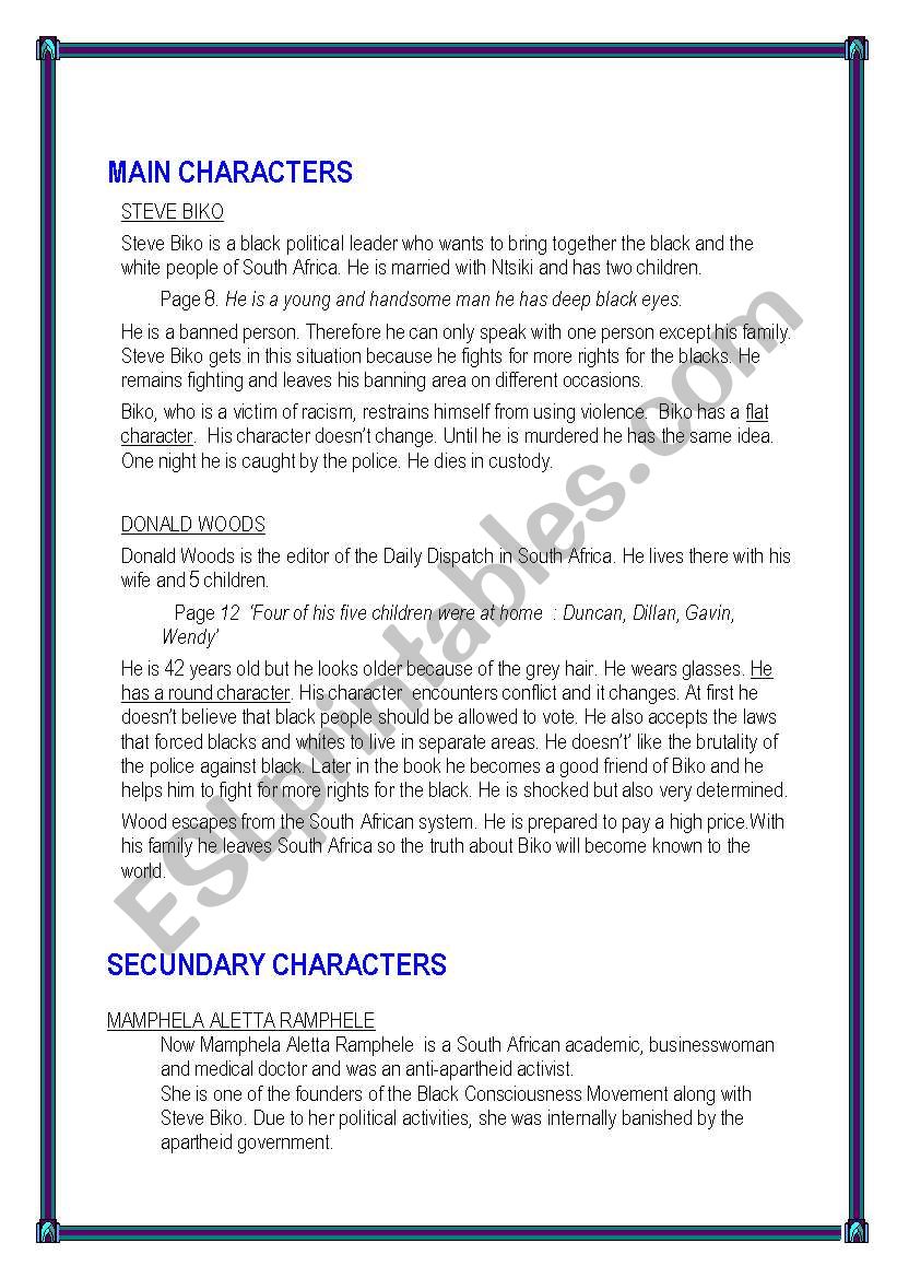 Cry Freedom Analysis Book 4 Pages Esl Worksheet By Demeuter