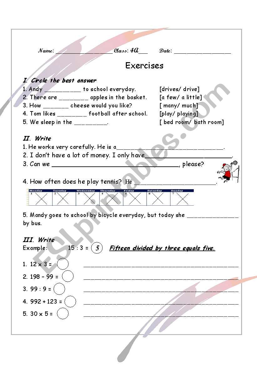Revision  worksheet worksheet