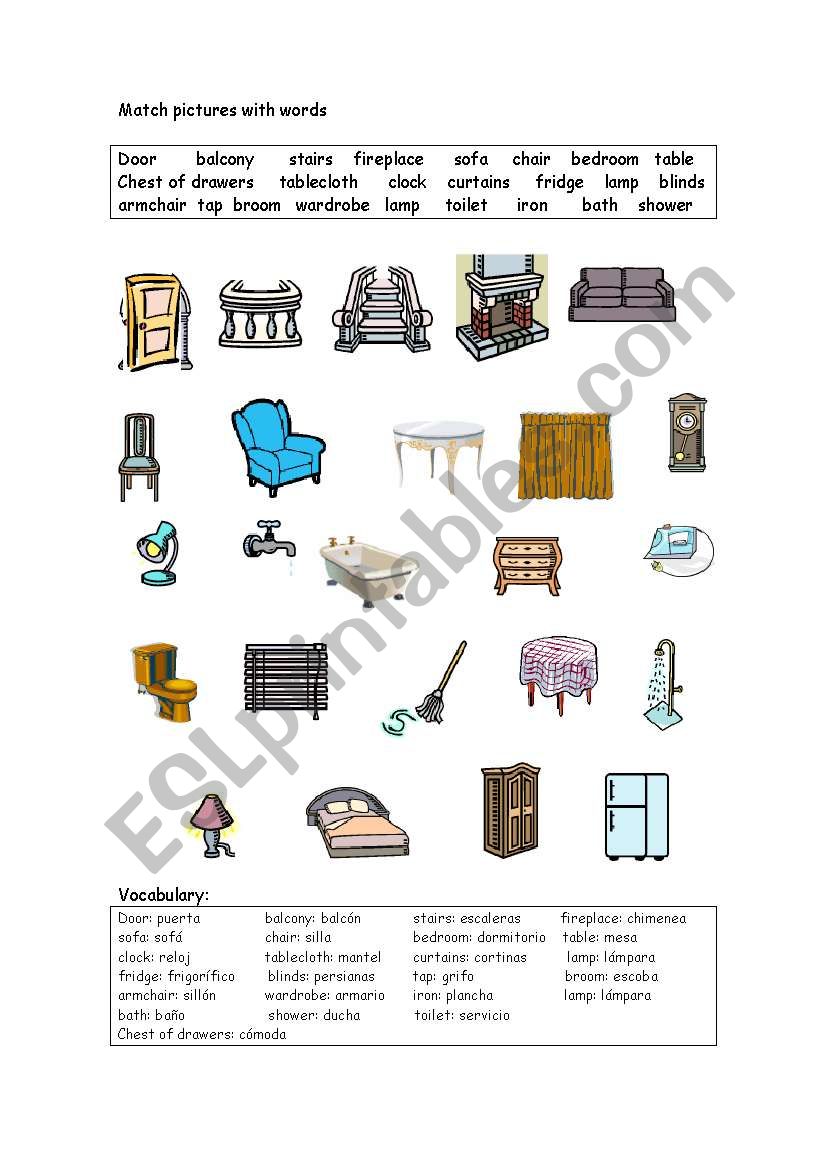 HOUSE AND HOME worksheet