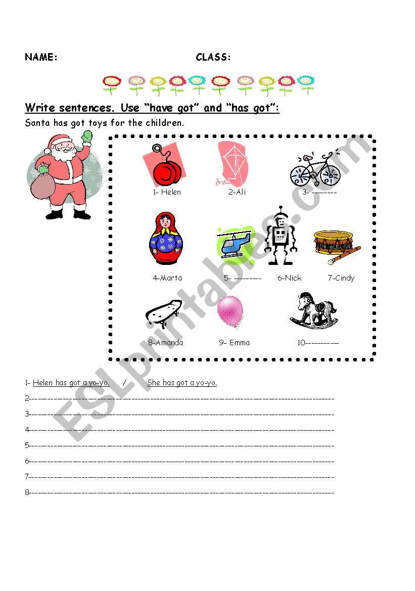 HAVE GOT- HAS GOT worksheet