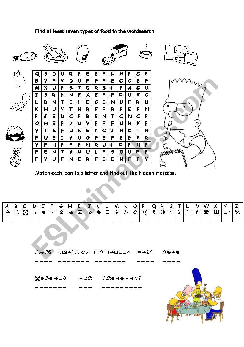 FOOD WORDSEARCH worksheet