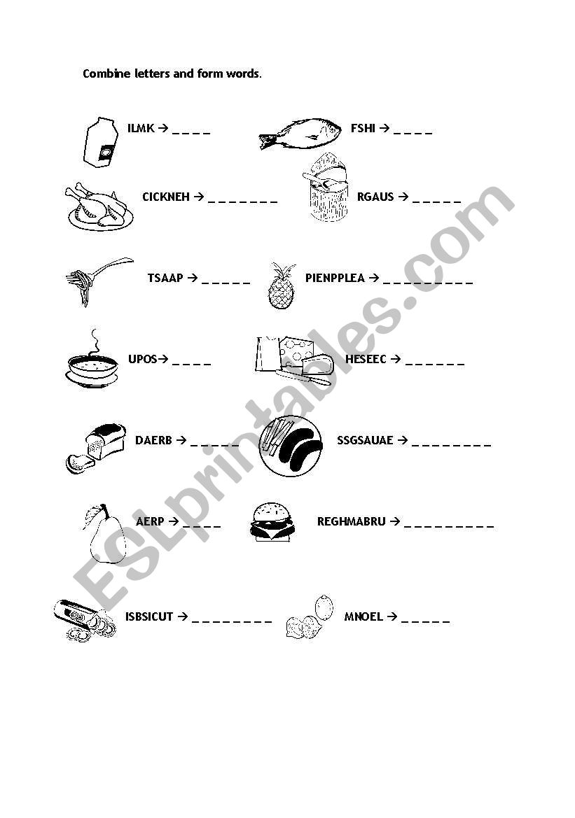 COMBINE LETTERS AND FORM WORDS