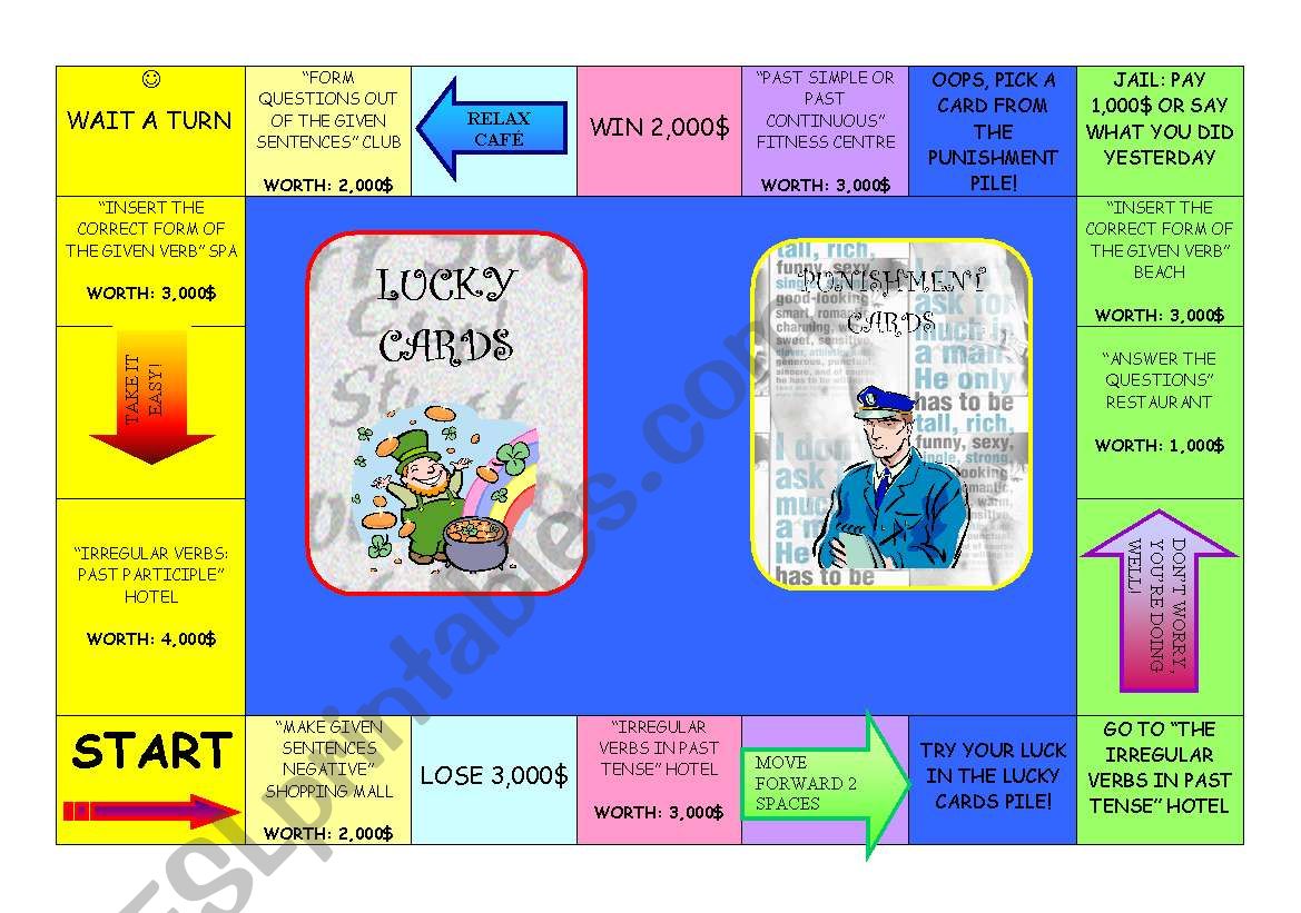 Grammar monopoly 1/5 worksheet