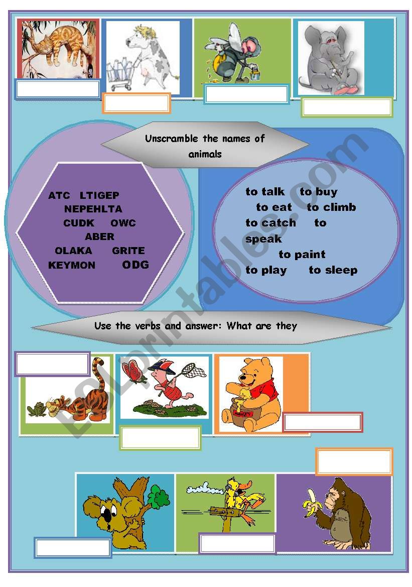 Animals, animals worksheet