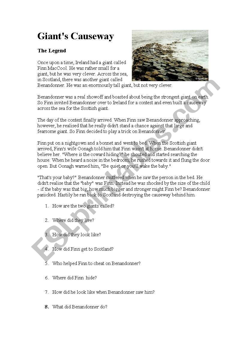 Giants Causeway worksheet