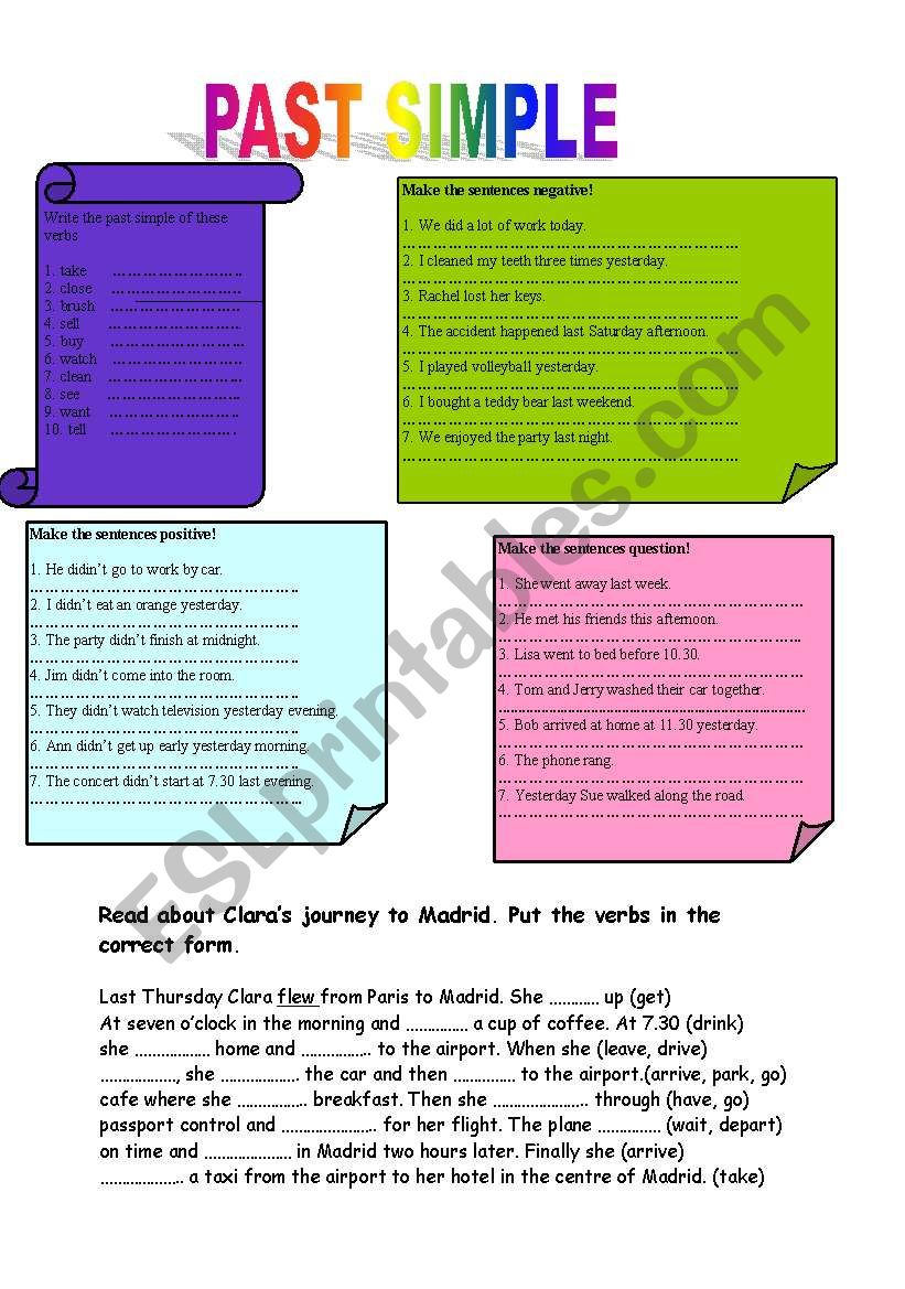 past simple worksheet