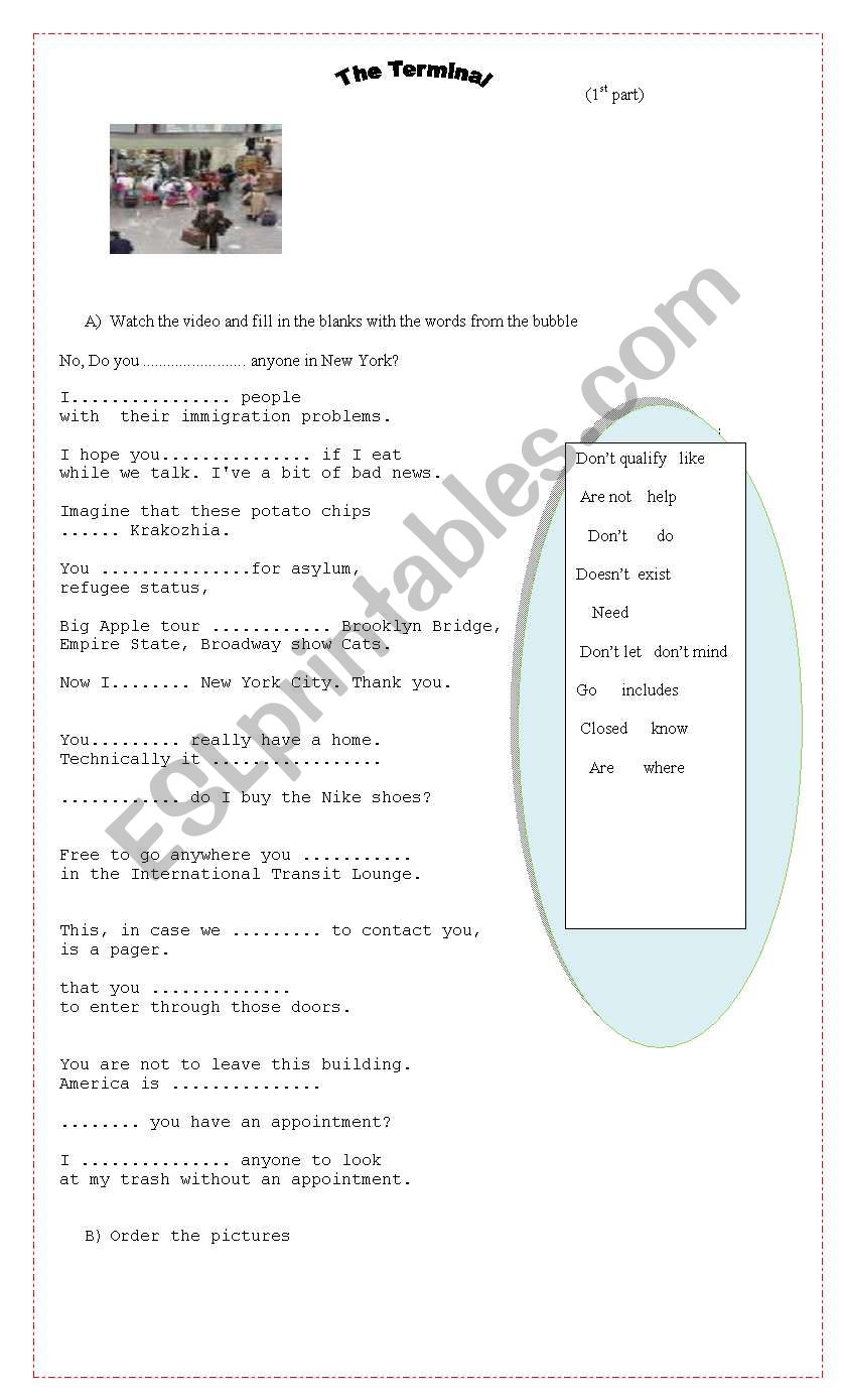 The terminal film worksheet