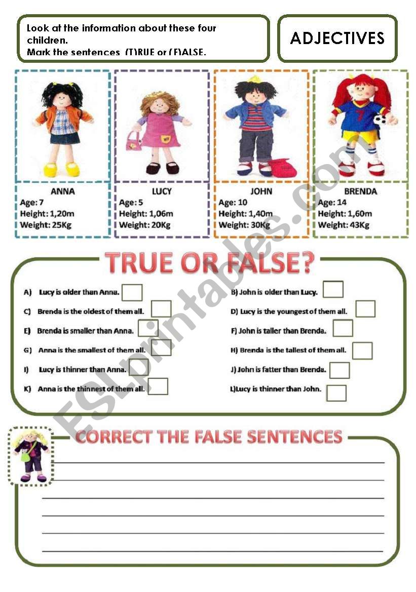 ADJECTIVES worksheet