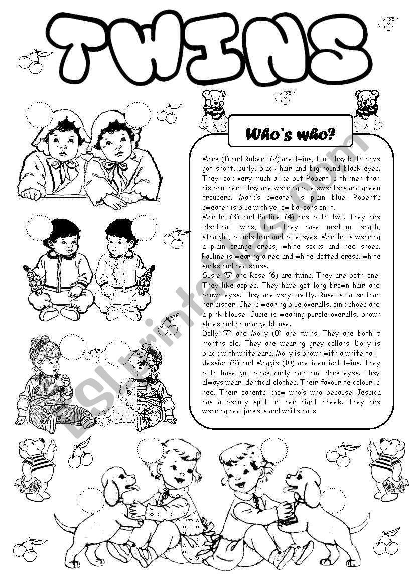 Twins 1 worksheet