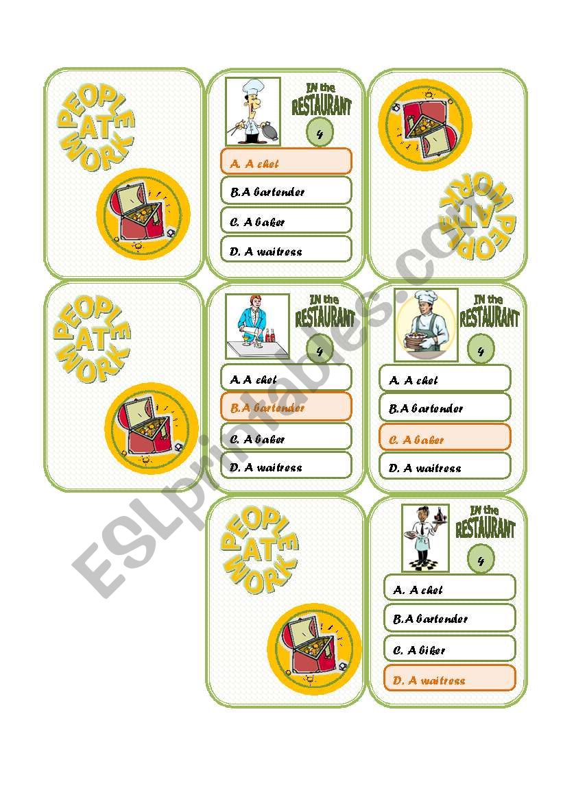 card game - part 6 occupations