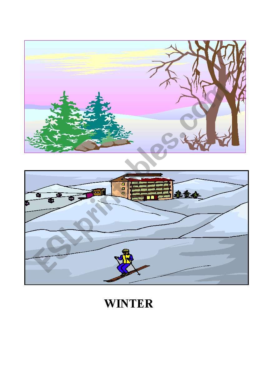 winter flashcards worksheet