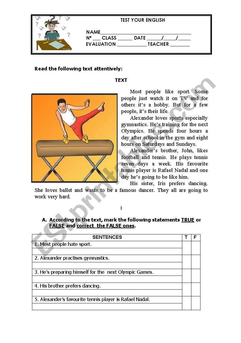 TEST YOUR ENGLISH - Careers worksheet