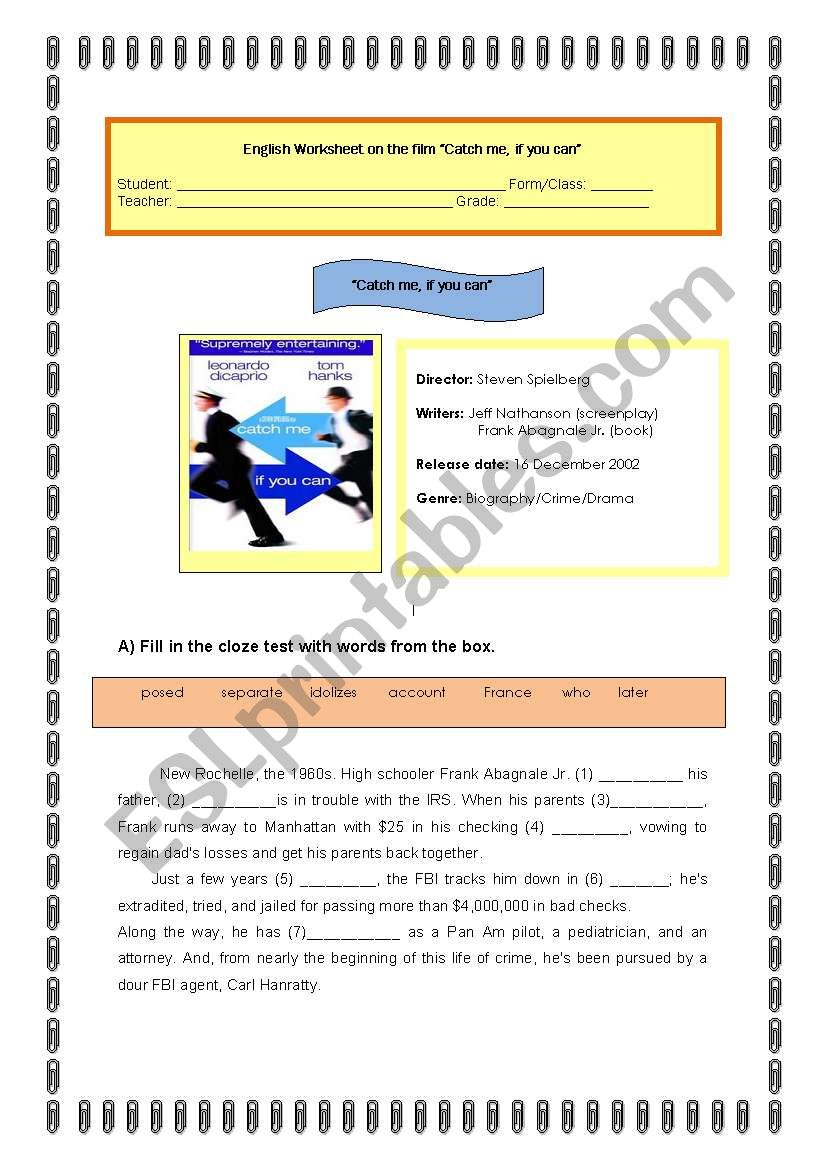 Worksheet on the film 