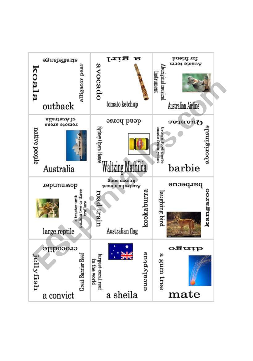 Puzzle: Australia worksheet