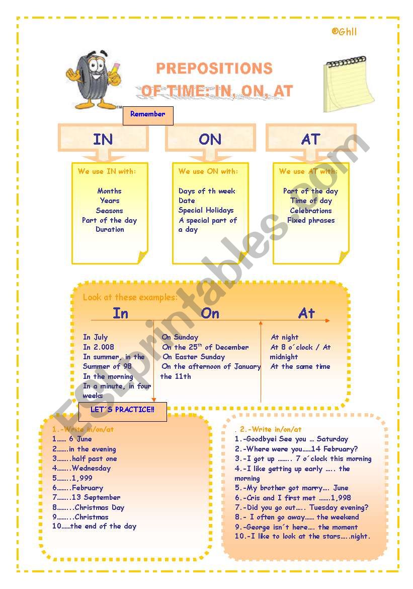 PREPOSITIONS OF TIME: IN/ON/AT