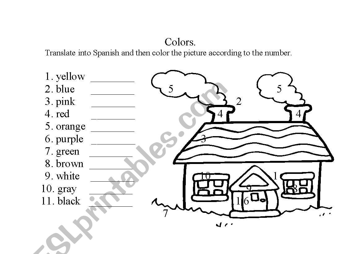 colors worksheet