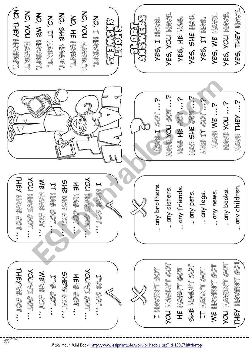 My Mini Grammar Book worksheet