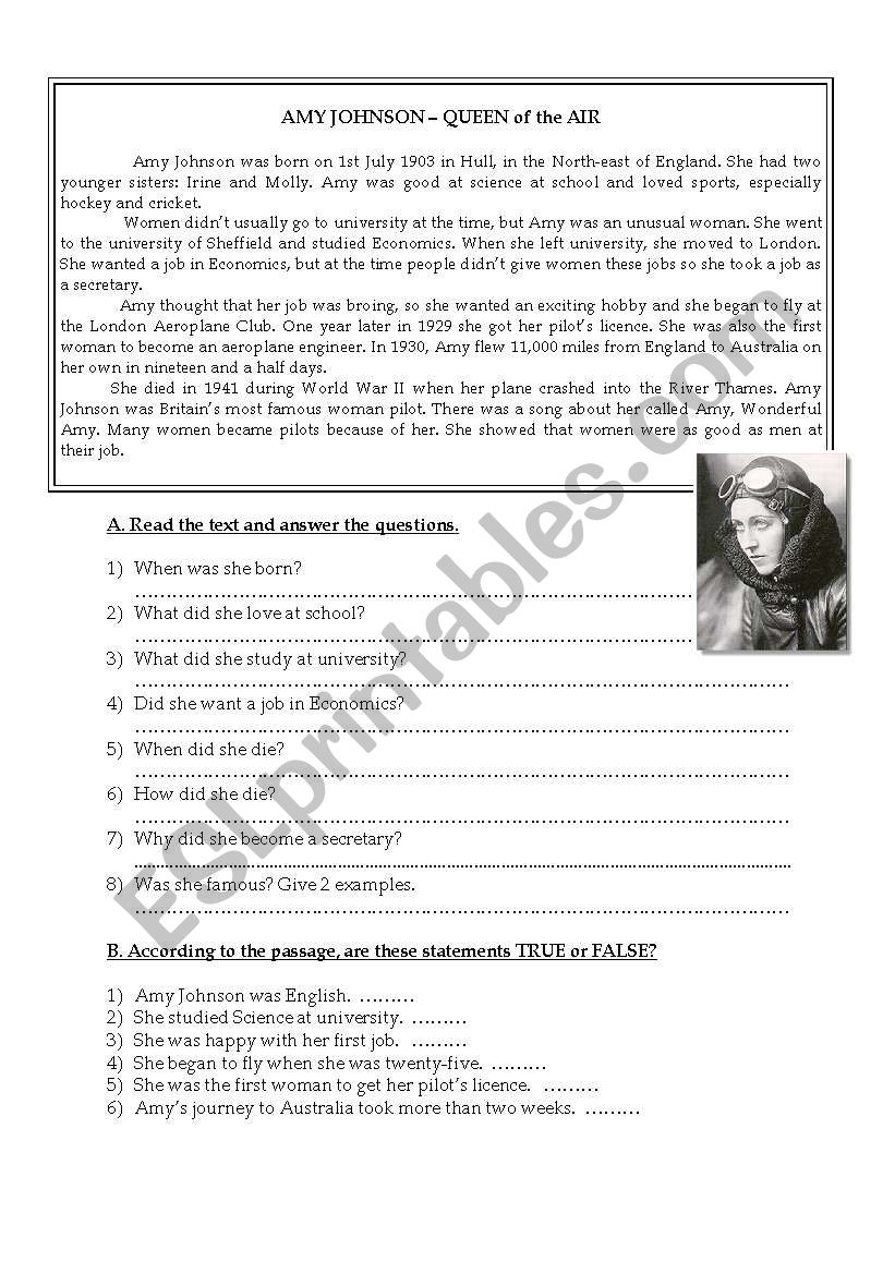 Past Tense Reading worksheet