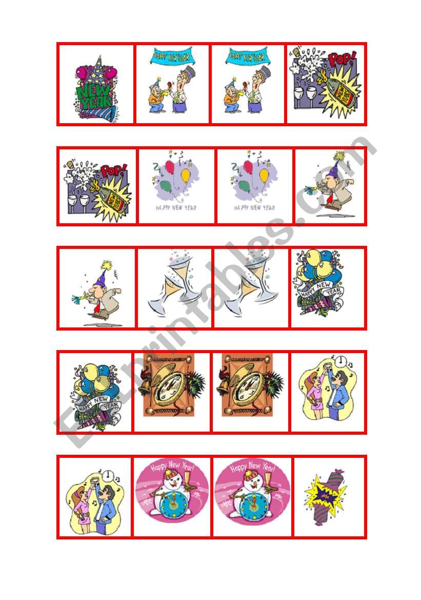 Domino New Year worksheet
