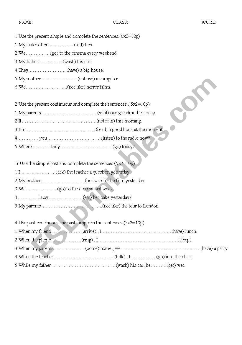 exam- present perfect and if clauses- unless sentences